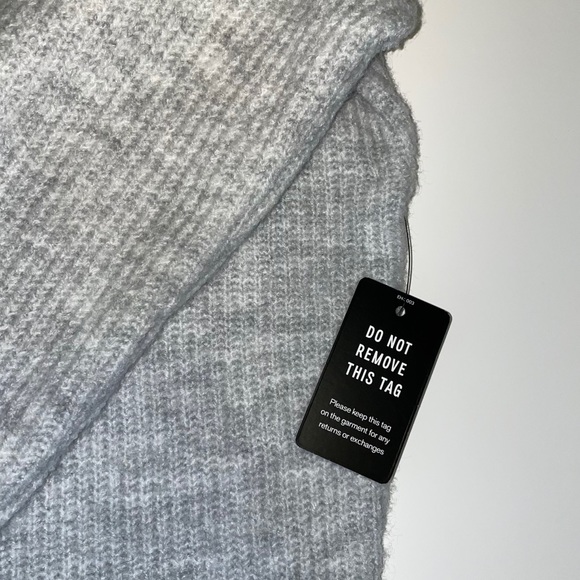 Express Gray Ribbed Turtleneck Sweater Dress - Picture 3 of 4